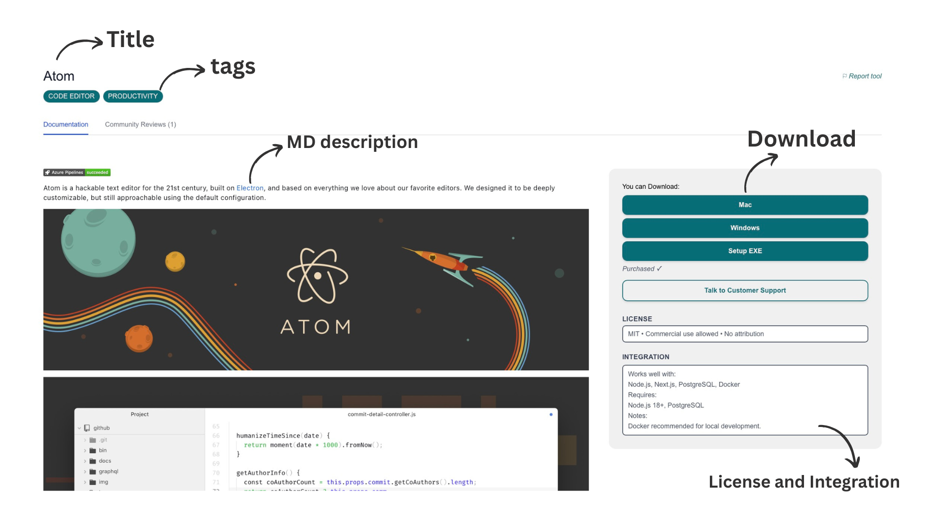 Filling tool details